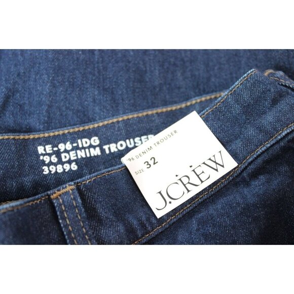 NWT J Crew High Rise Denim Trouser Jean Size 32 Wide Leg Semi Stretch '96 Preppy - Picture 9 of 12